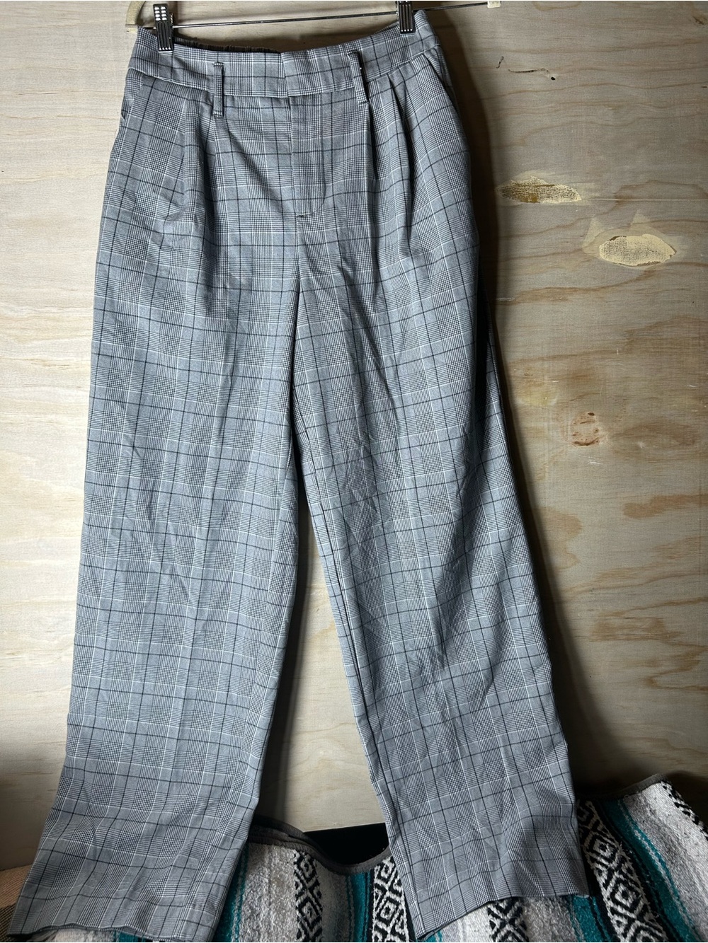 a new day Gray Plaid Straight-Leg Women's Pants